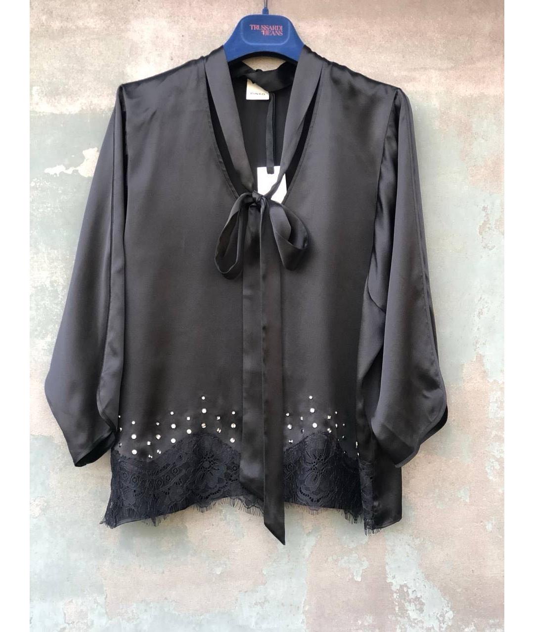 PINKO Черная шелковая блузы, фото 9