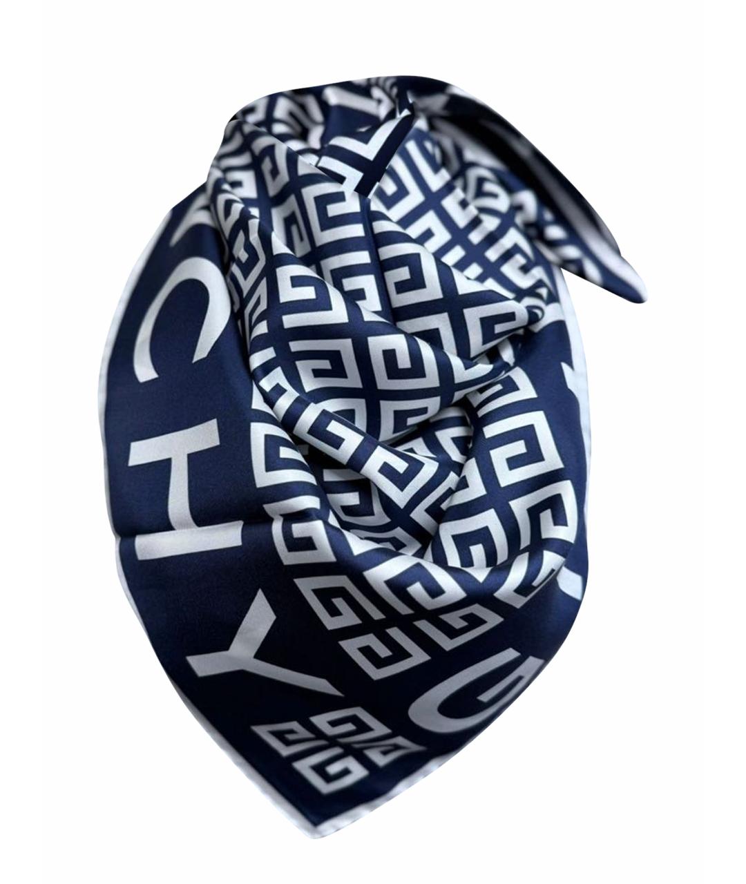 GIVENCHY Синий шелковый платок, фото 9