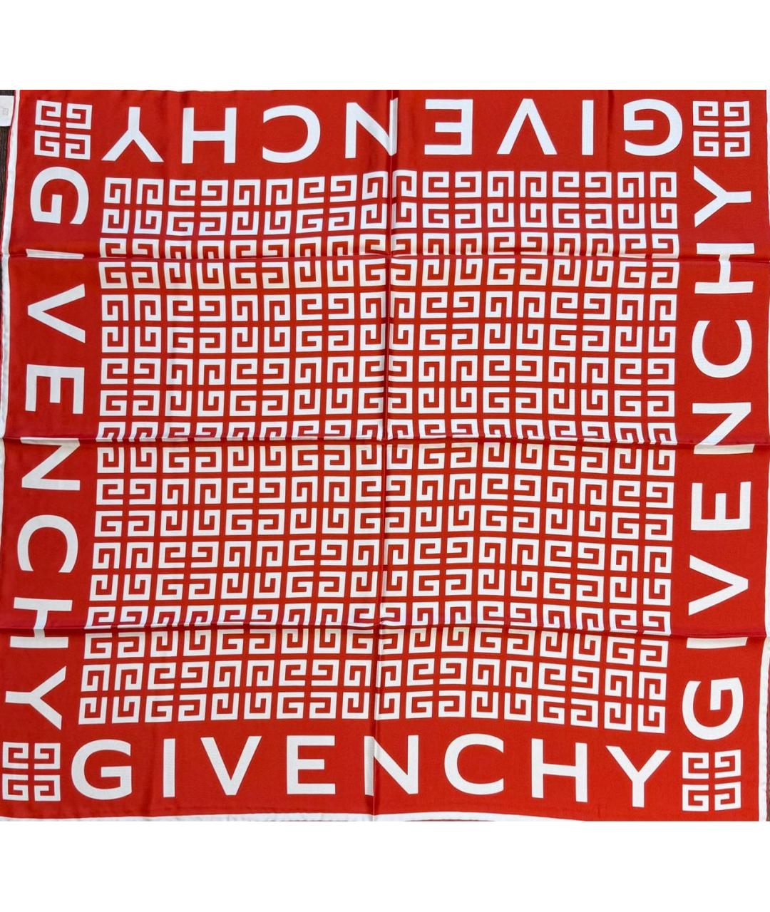 GIVENCHY Красный шелковый платок, фото 8