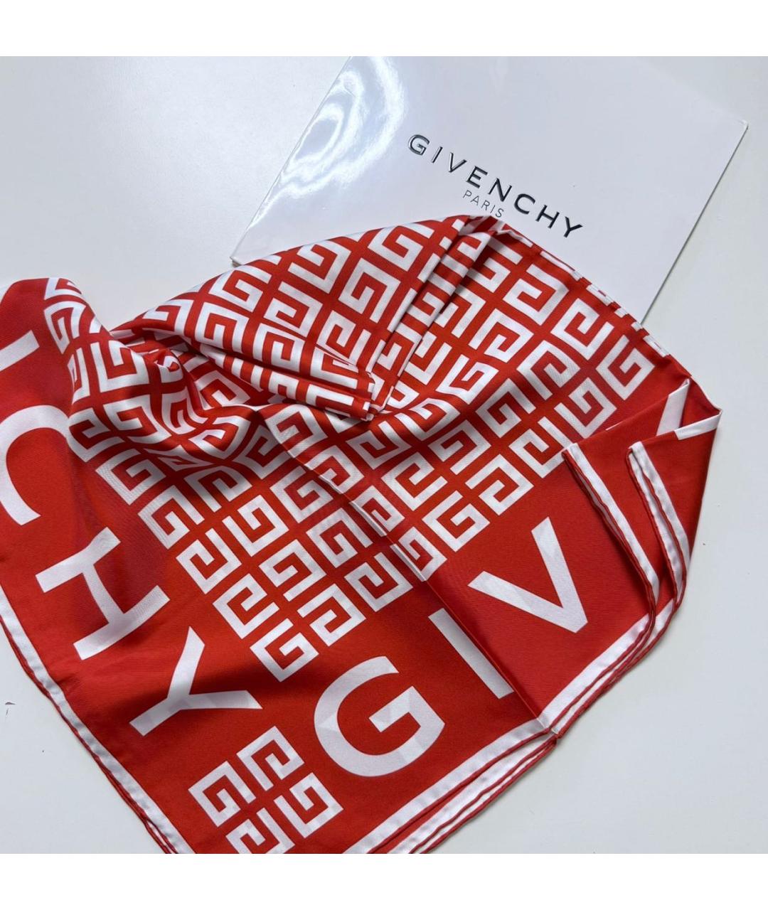 GIVENCHY Красный шелковый платок, фото 4