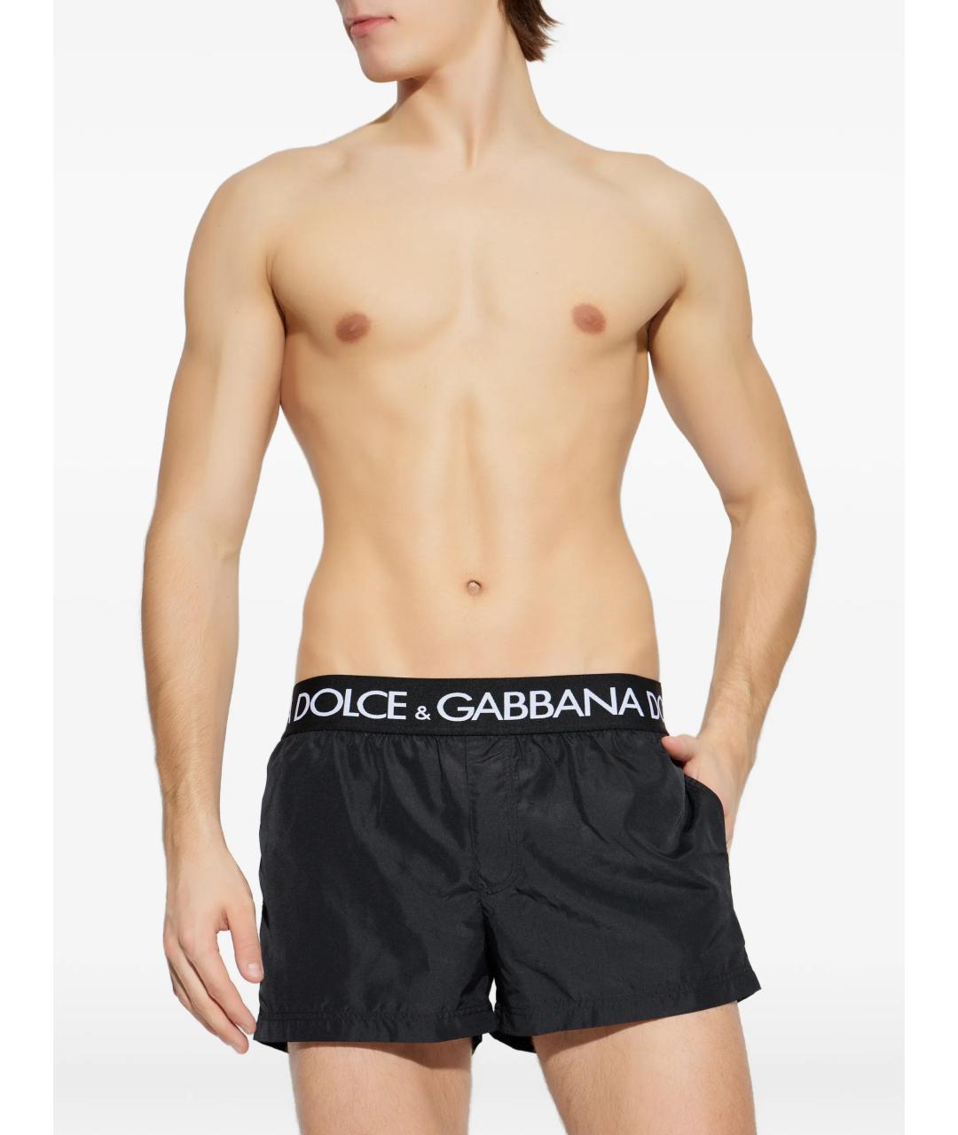 DOLCE&GABBANA Черные полиэстеровые плавки, фото 2
