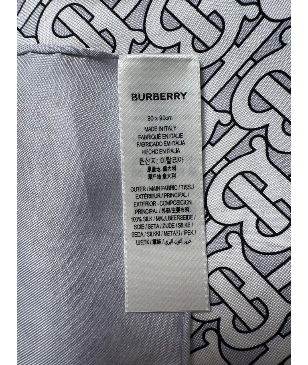 BURBERRY Серый шелковый платок, фото 5