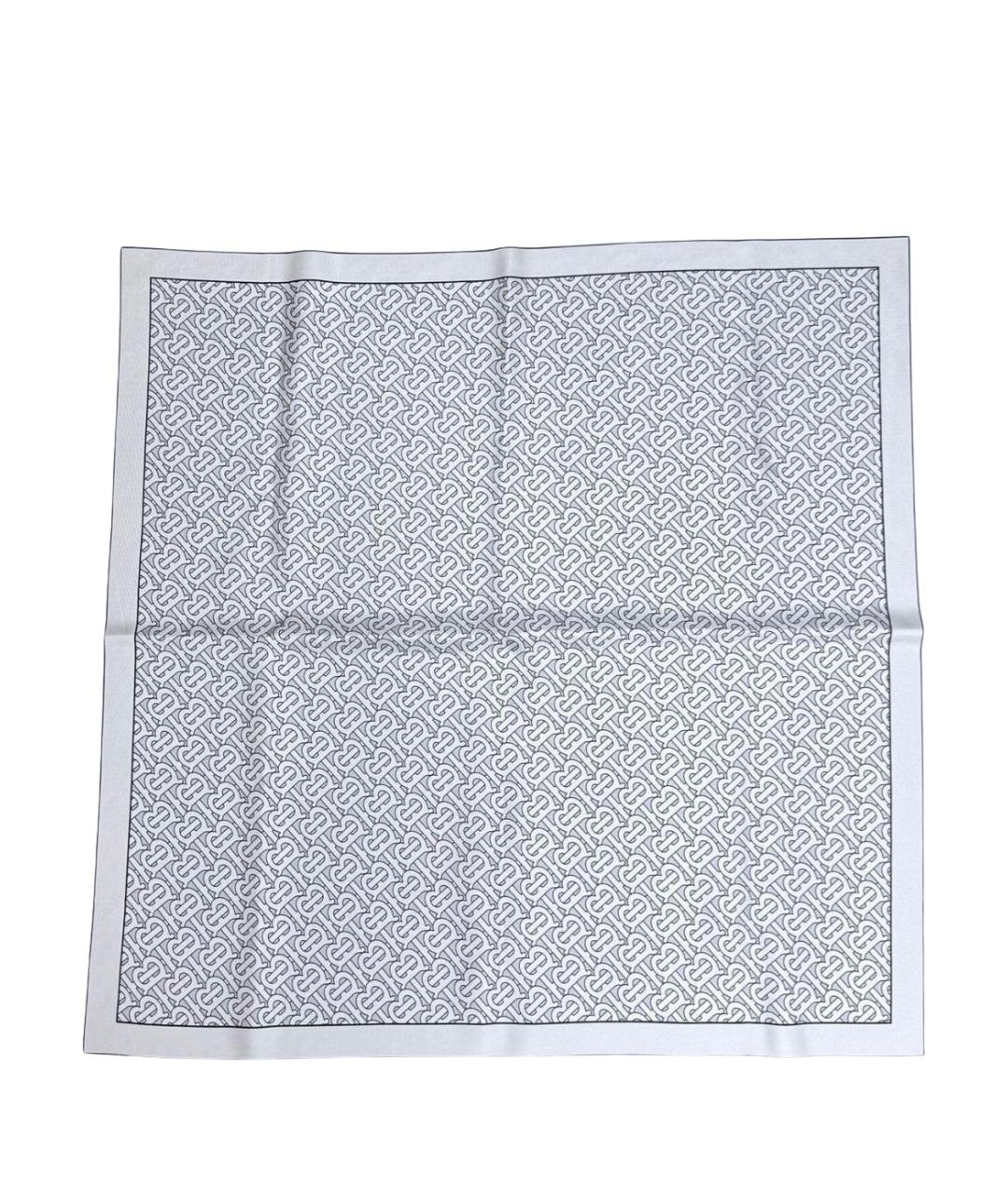 BURBERRY Серый шелковый платок, фото 1