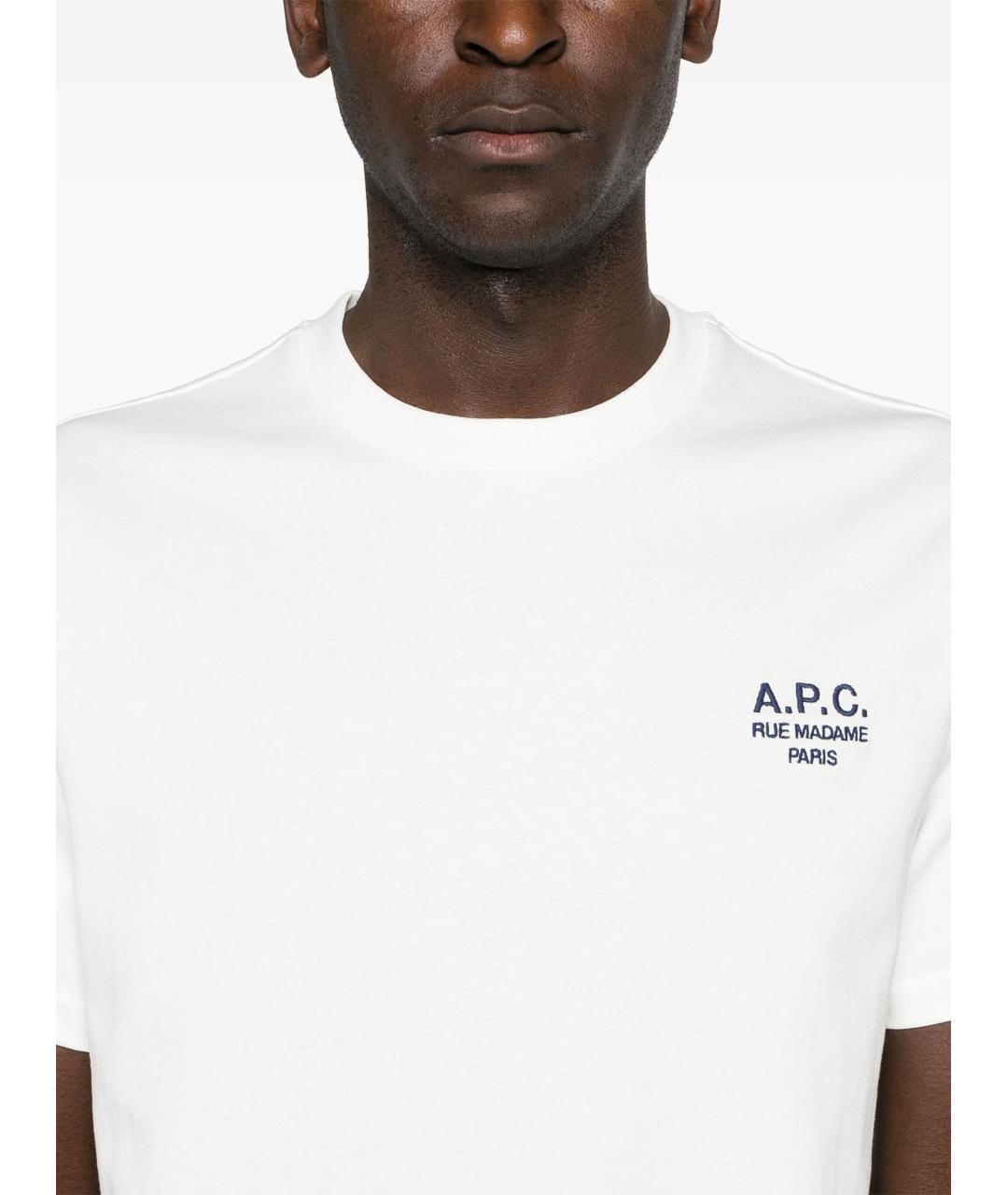 A.P.C. Белая хлопковая футболка, фото 5