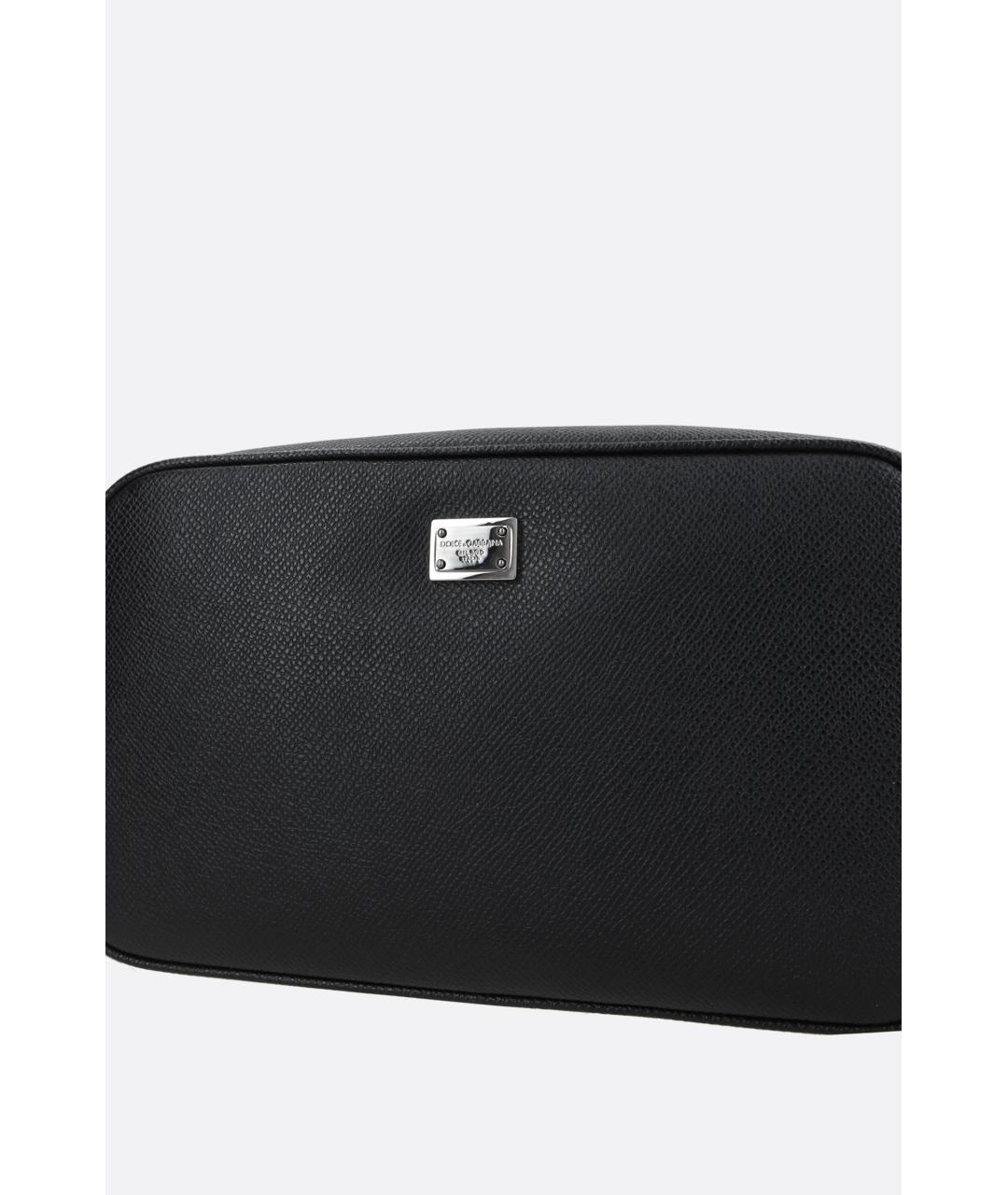 DOLCE&GABBANA Черная кожаная барсетка, фото 3