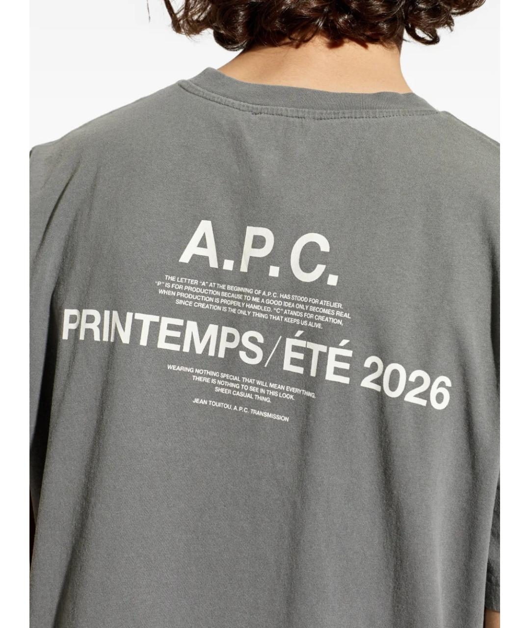 A.P.C. Серая хлопковая футболка, фото 5