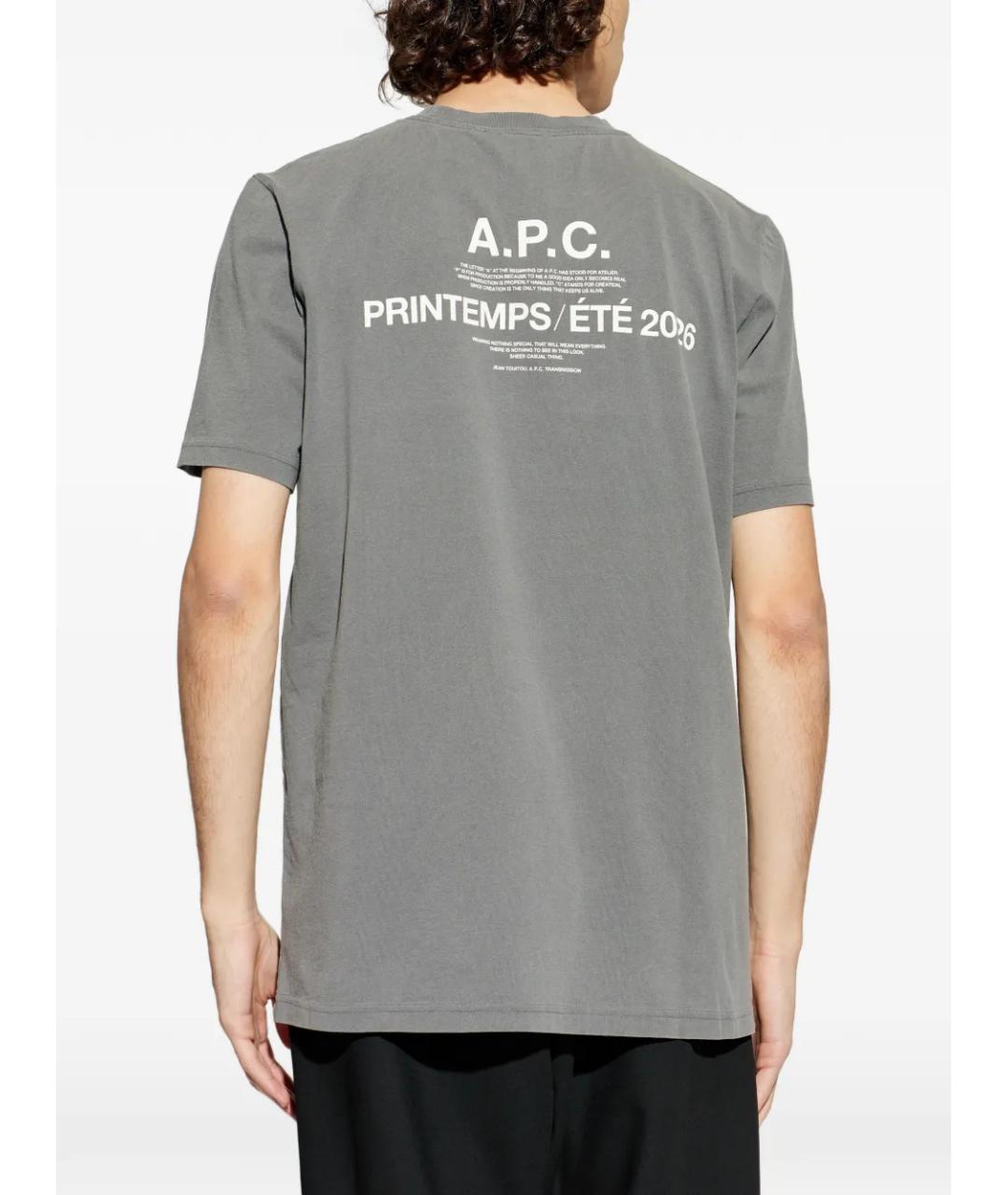 A.P.C. Серая хлопковая футболка, фото 4