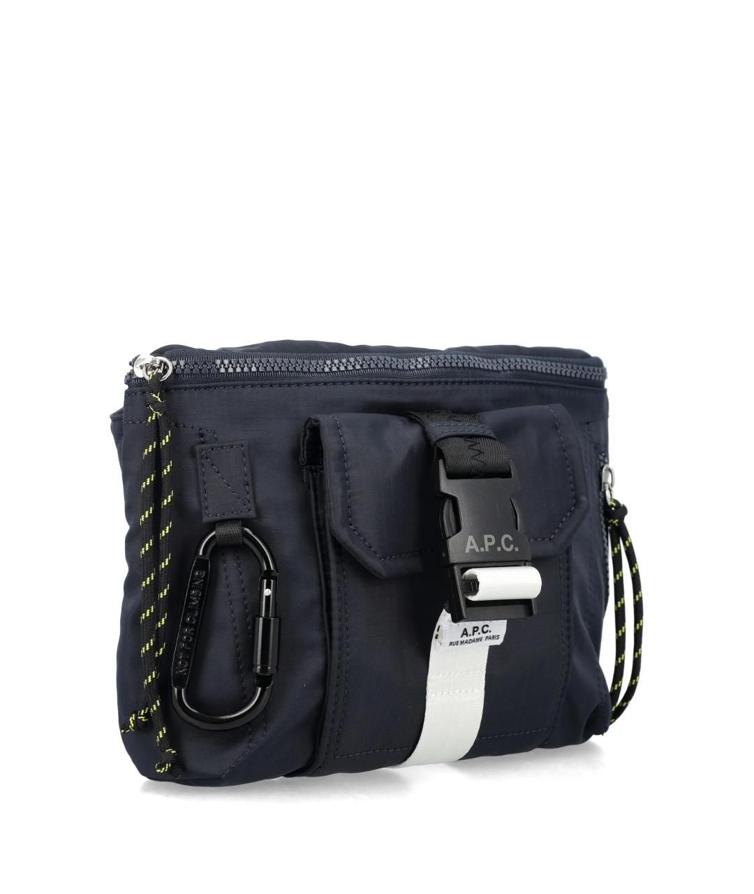 A.P.C. Синяя синтетическая барсетка, фото 3