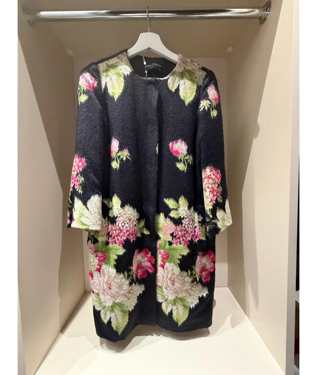 DOLCE&GABBANA Темно-синее шерстяное пальто, фото 4