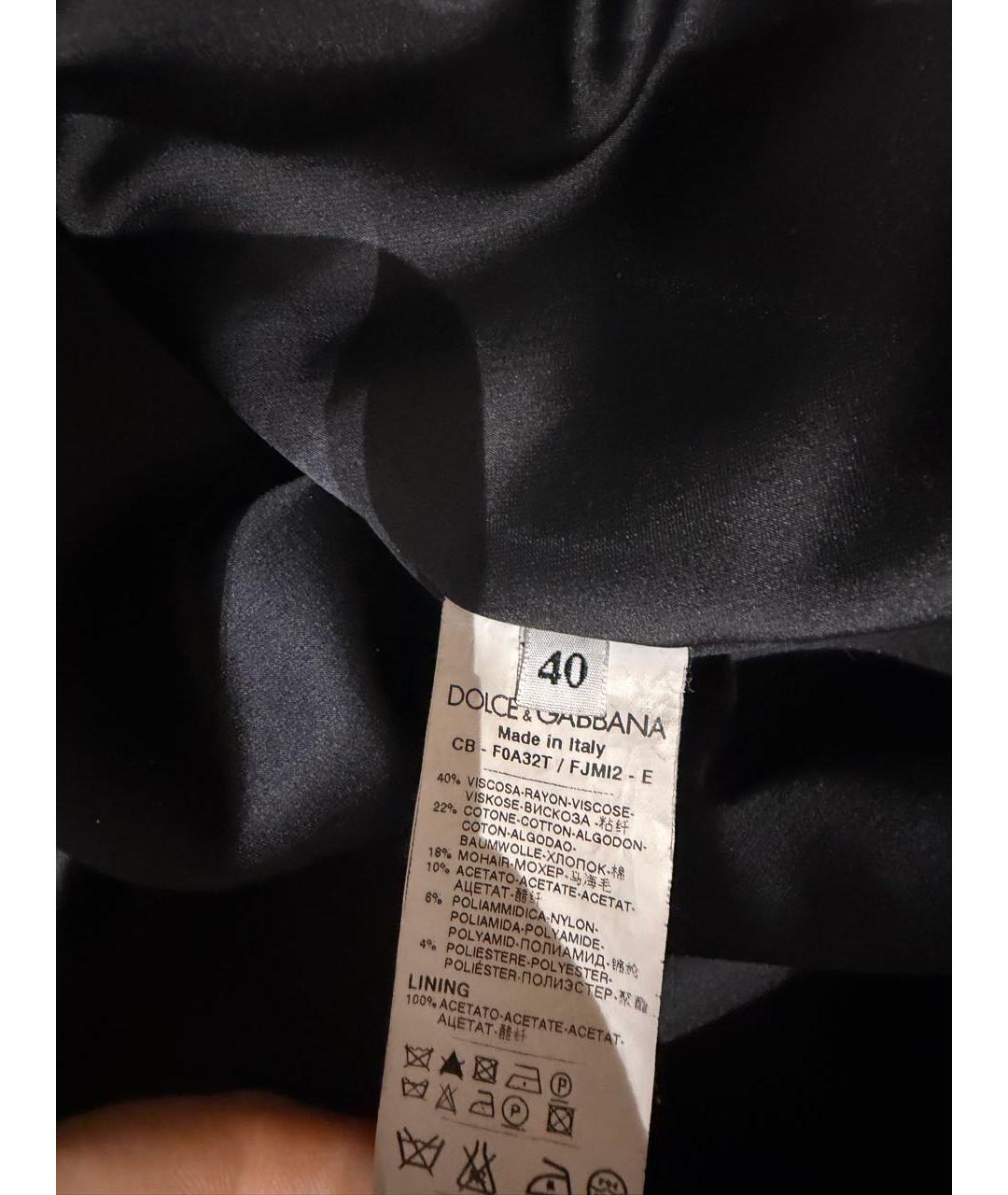 DOLCE&GABBANA Темно-синее шерстяное пальто, фото 3