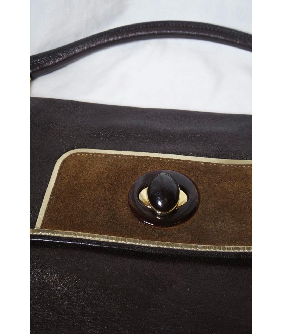 ANYA HINDMARCH Коричневая кожаная сумка с короткими ручками, фото 4