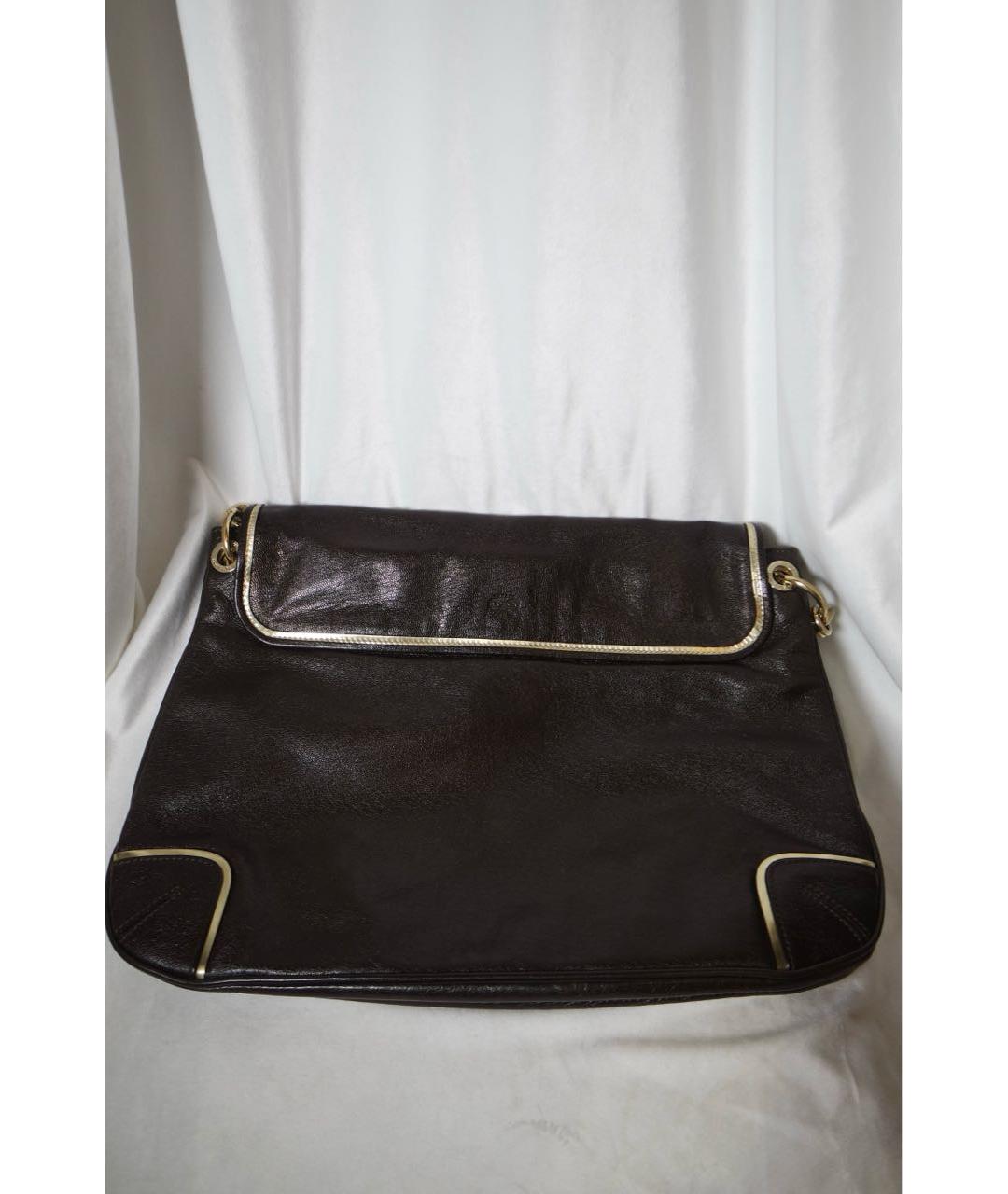 ANYA HINDMARCH Коричневая кожаная сумка с короткими ручками, фото 2