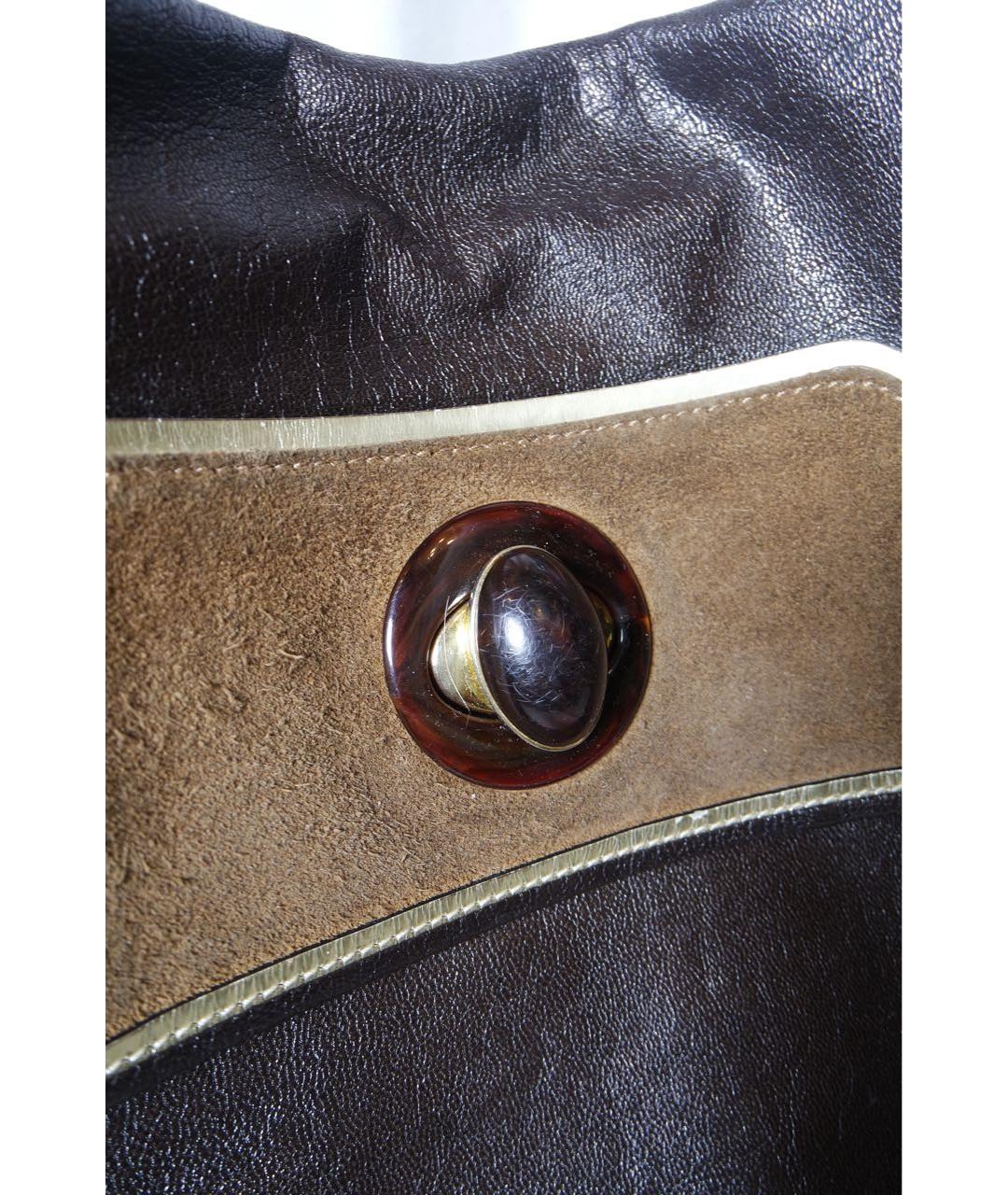 ANYA HINDMARCH Коричневая кожаная сумка с короткими ручками, фото 8