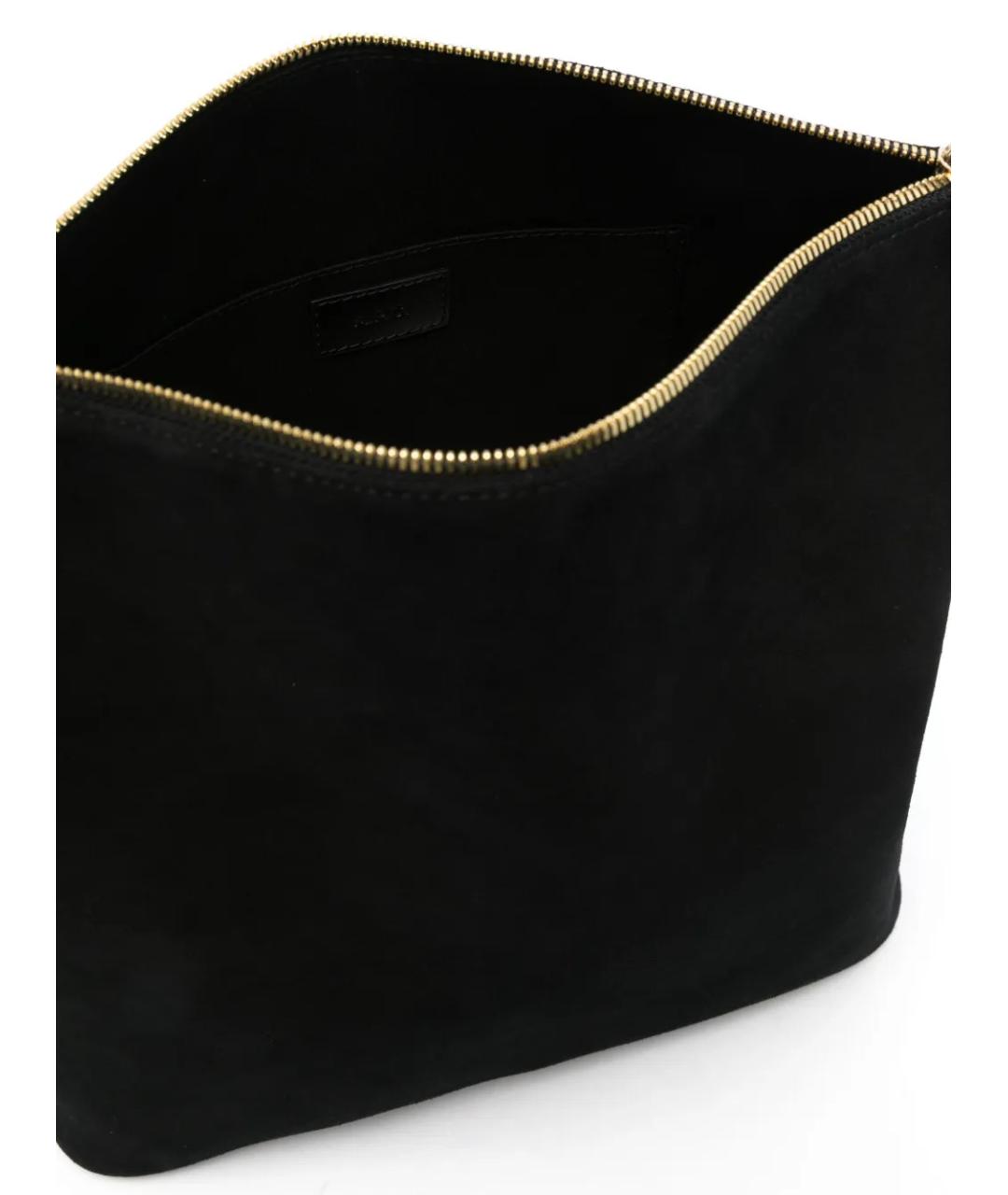 A.P.C. Черная замшевая сумка через плечо, фото 5