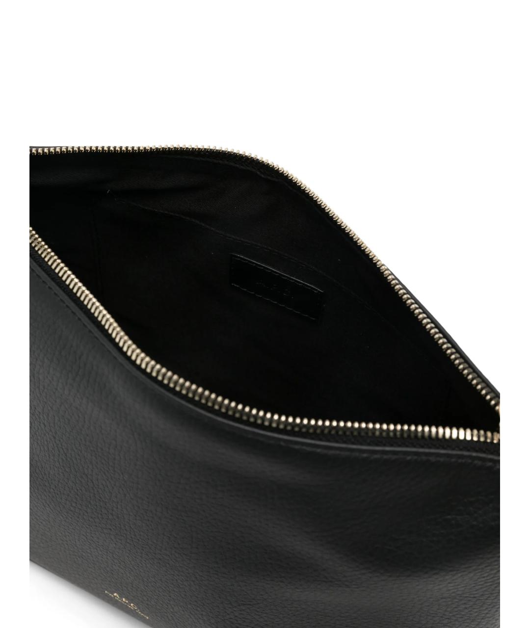 A.P.C. Черная кожаная сумка с короткими ручками, фото 5