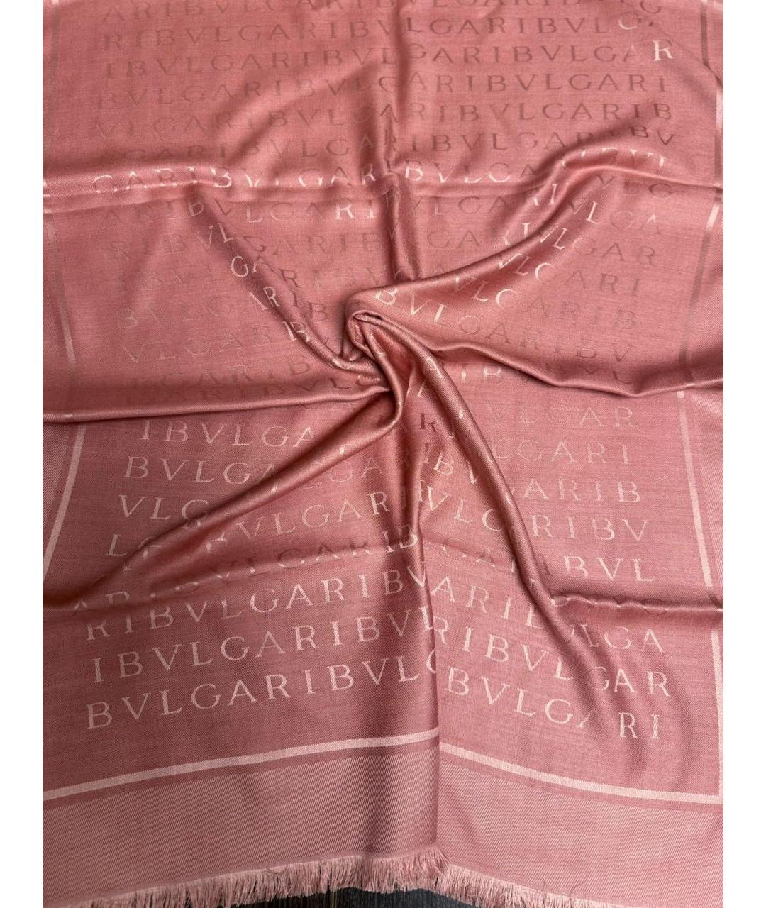 BVLGARI Коралловый шерстяной шарф, фото 5