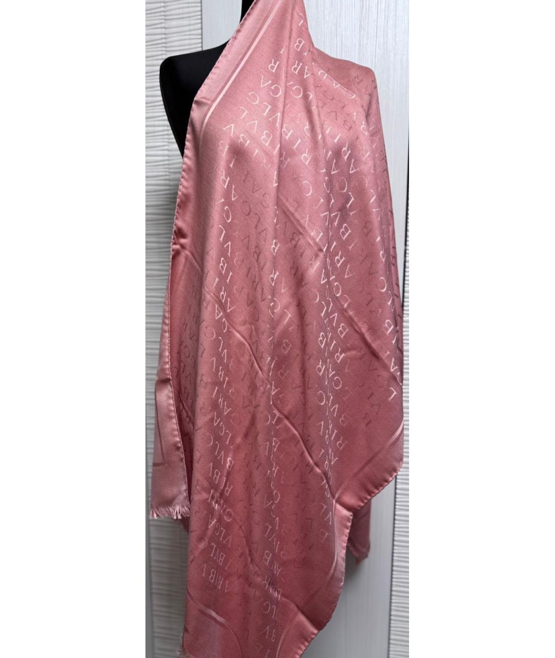 BVLGARI Коралловый шерстяной шарф, фото 6