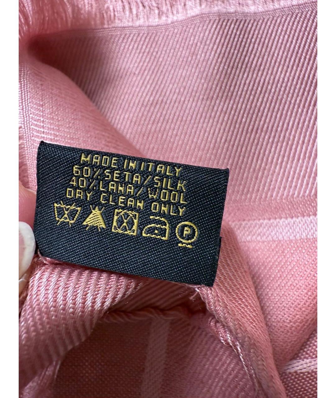 BVLGARI Коралловый шерстяной шарф, фото 4