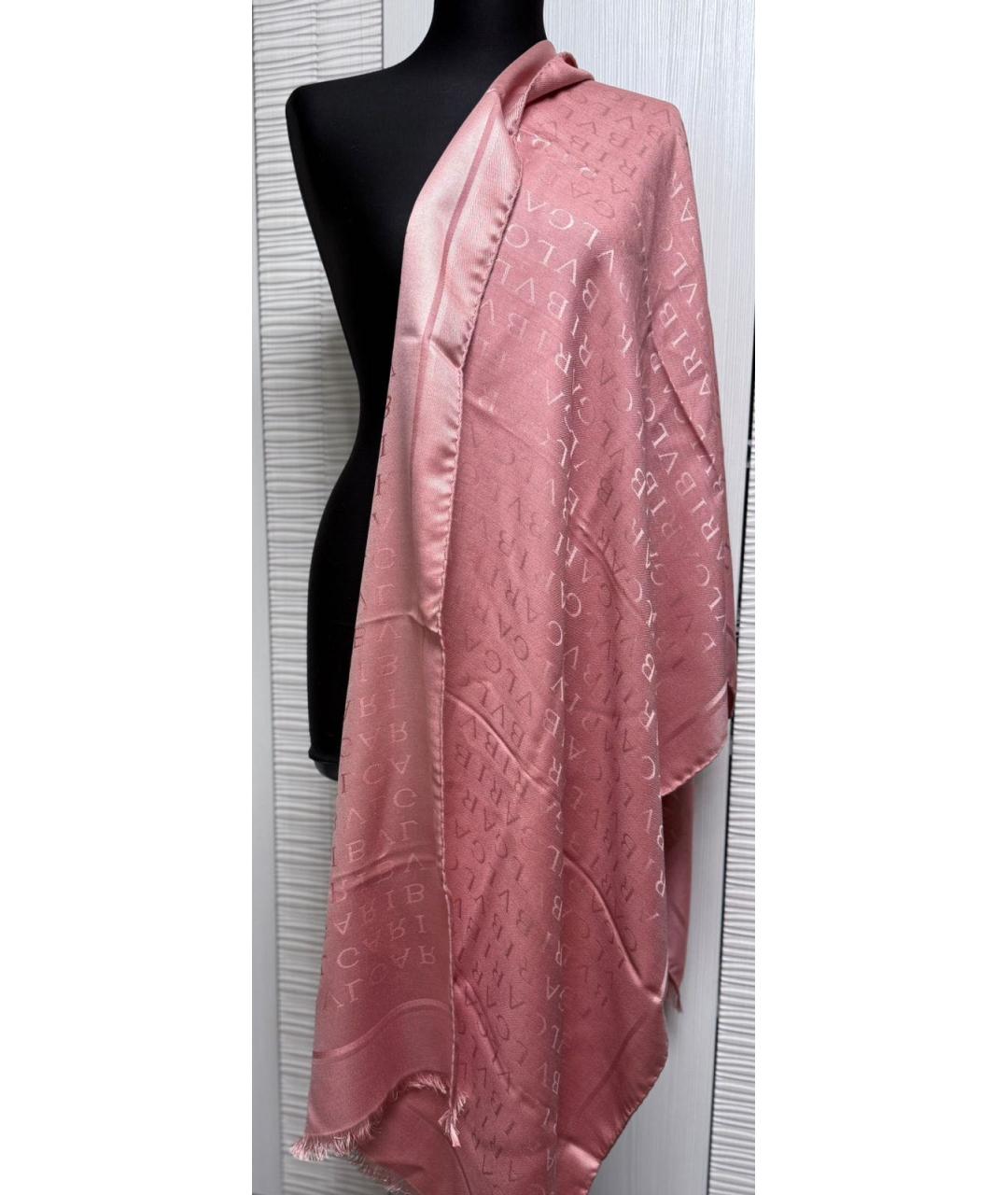 BVLGARI Коралловый шерстяной шарф, фото 8
