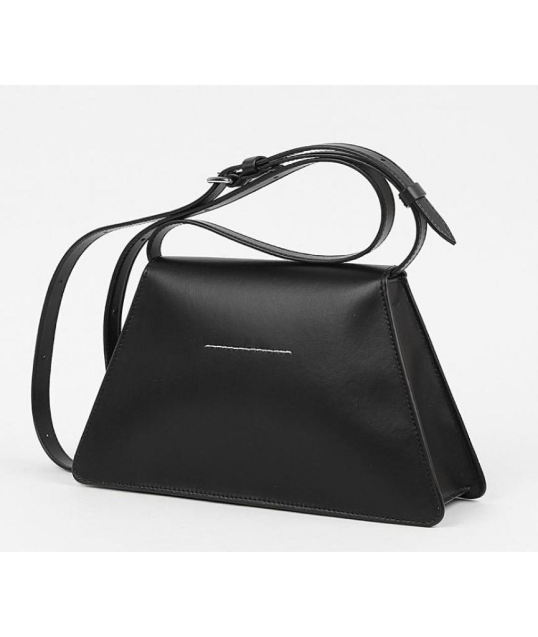MM6 MAISON MARGIELA Черная кожаная сумка через плечо, фото 3