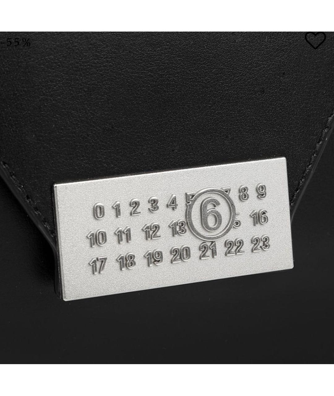 MM6 MAISON MARGIELA Черная кожаная сумка через плечо, фото 5