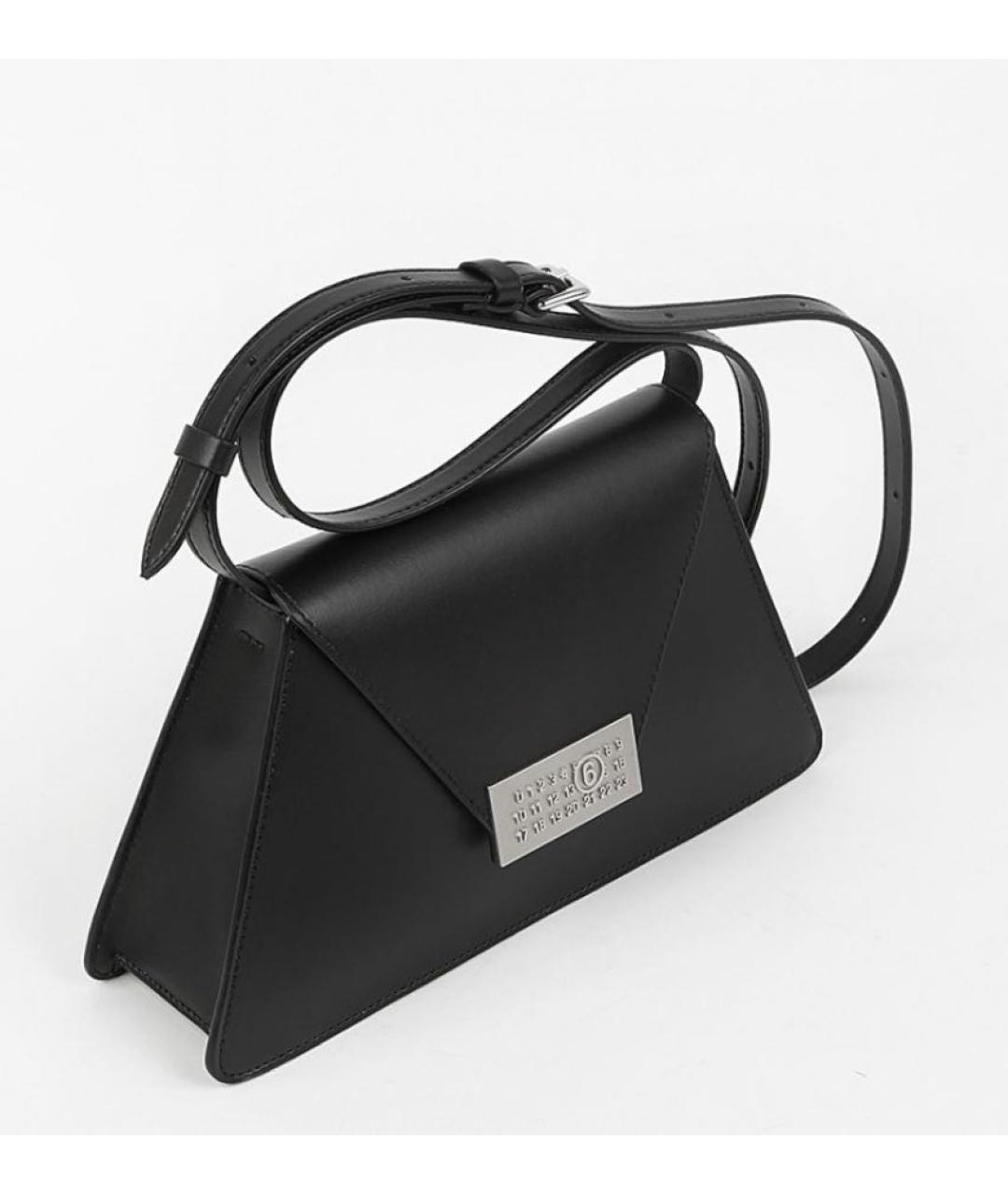 MM6 MAISON MARGIELA Черная кожаная сумка через плечо, фото 2