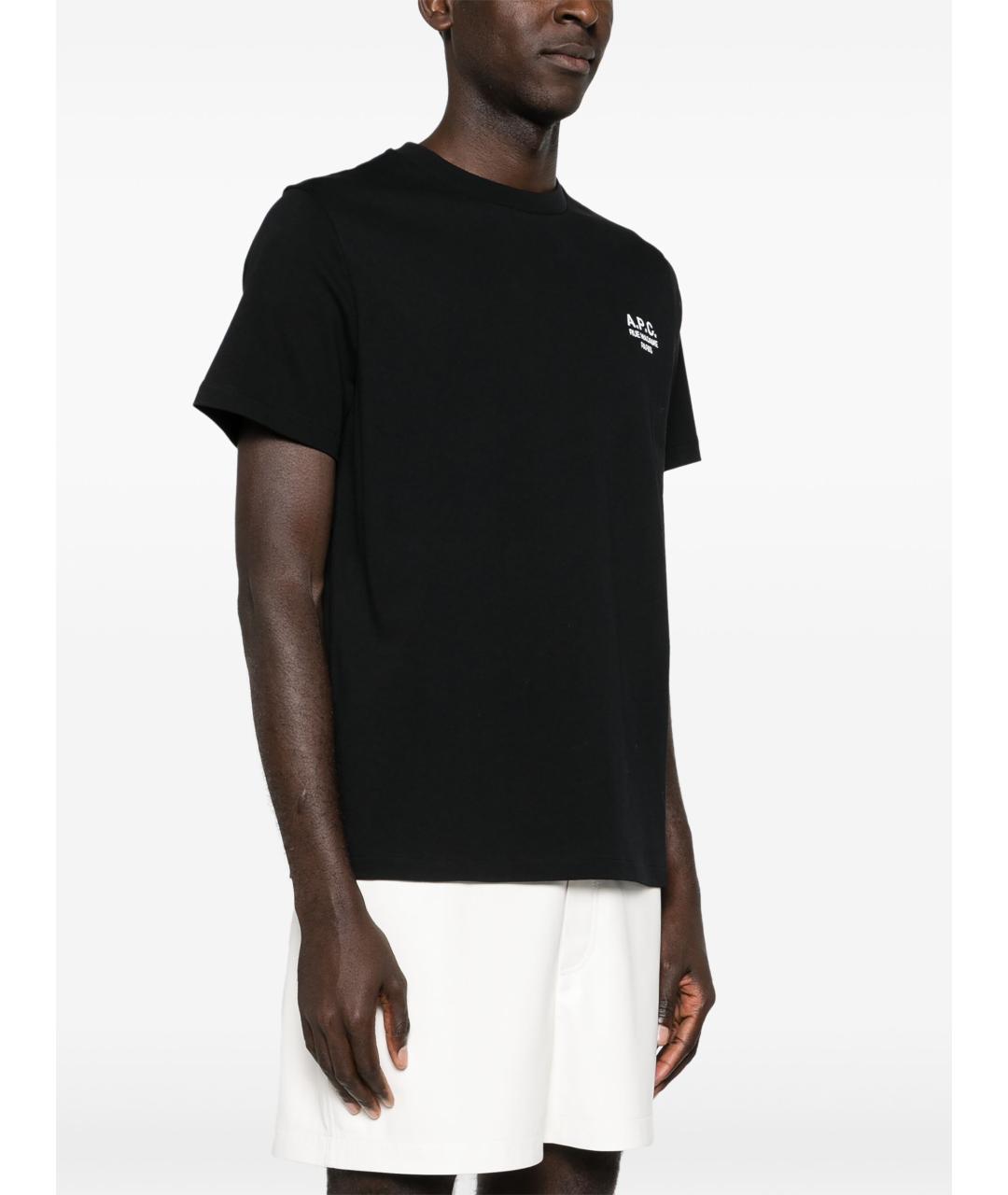 A.P.C. Черная хлопковая футболка, фото 3
