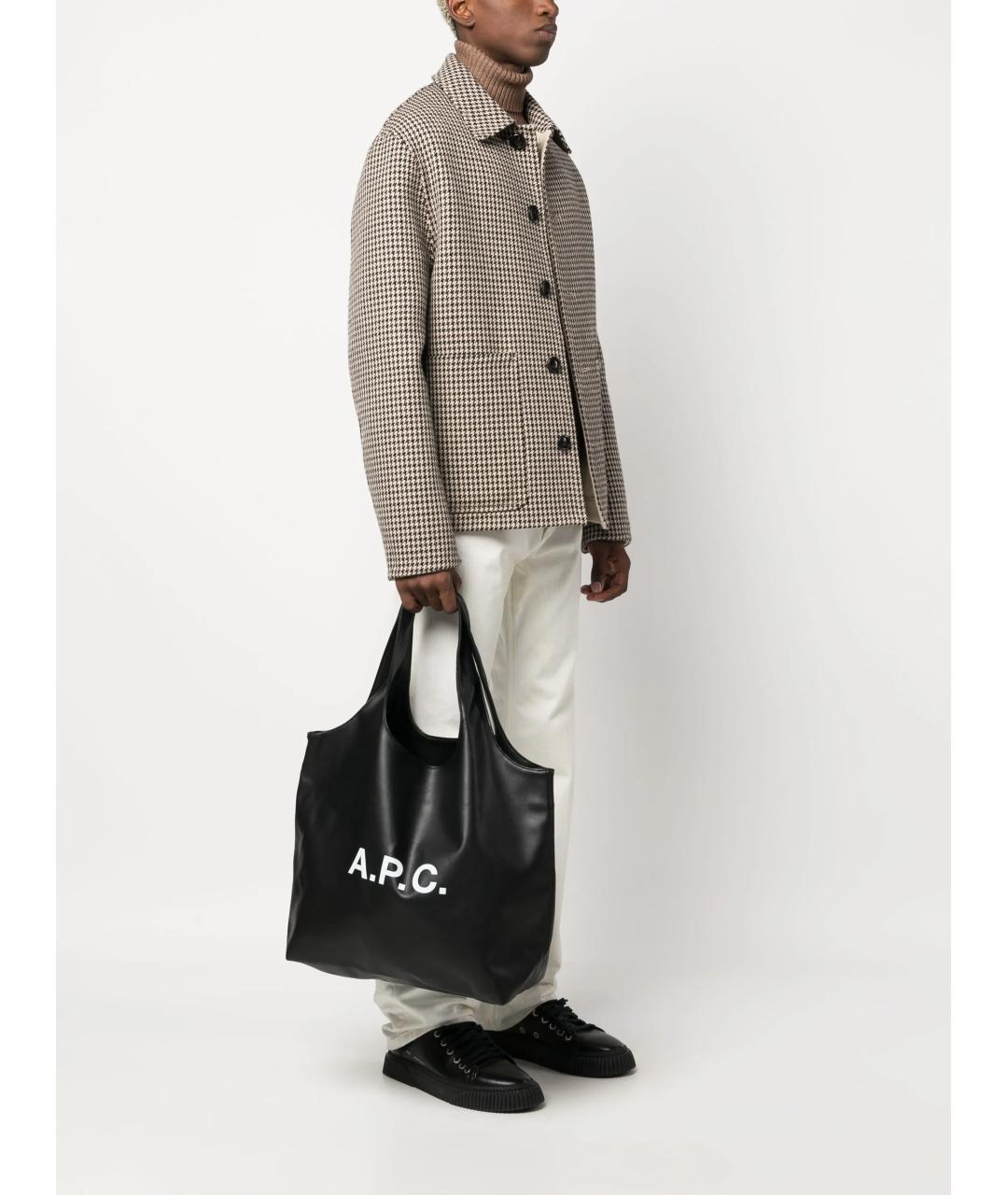 A.P.C. Черная сумка тоут из искусственной кожи, фото 2