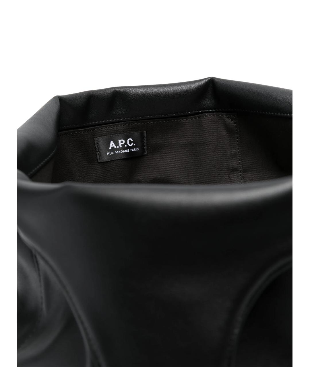 A.P.C. Черная сумка тоут из искусственной кожи, фото 5