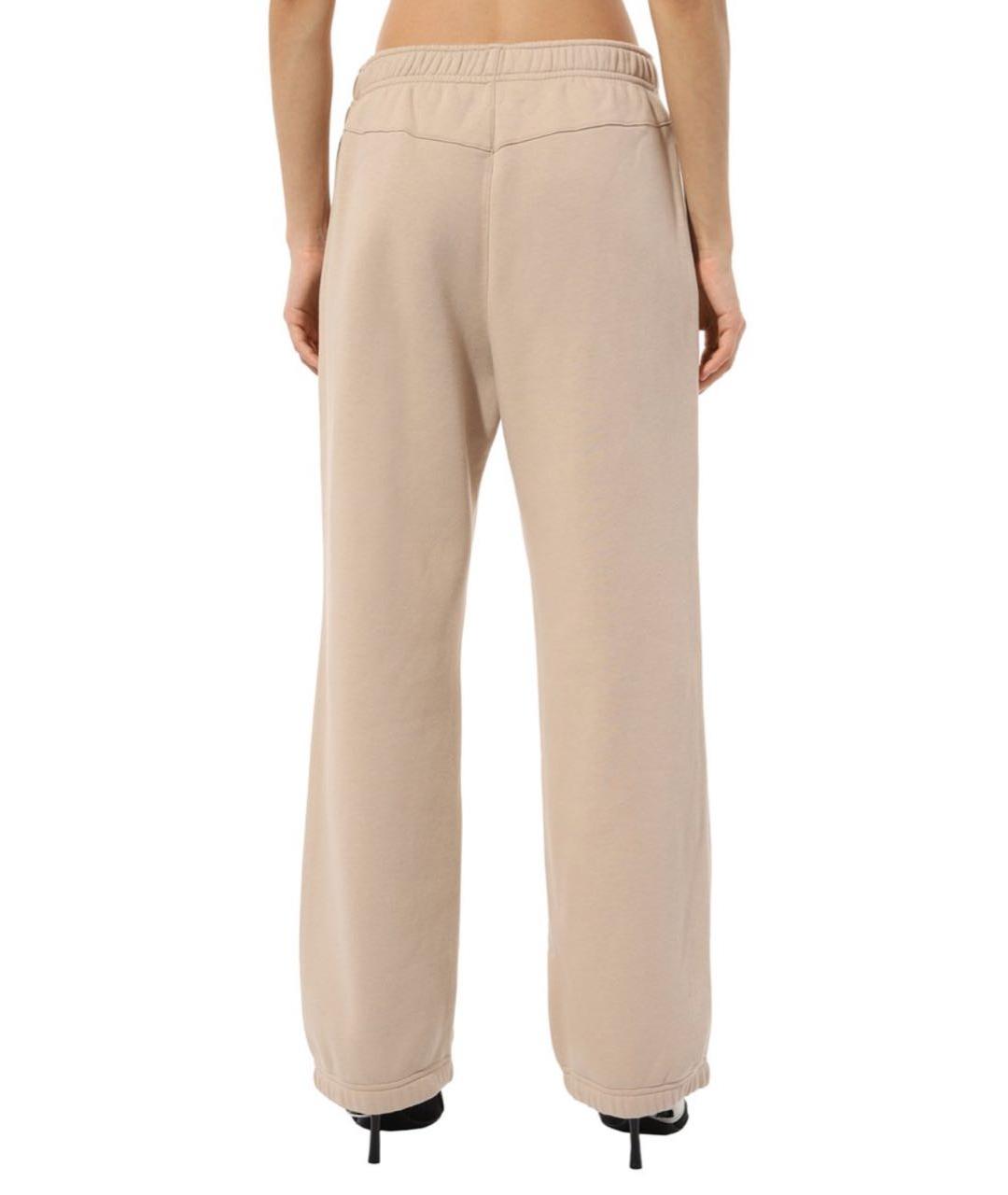 MM6 MAISON MARGIELA Бежевые хлопковые брюки широкие, фото 7