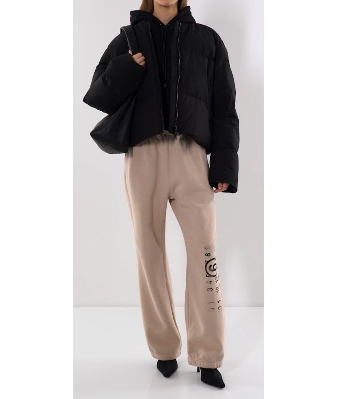 MM6 MAISON MARGIELA Бежевые хлопковые брюки широкие, фото 8