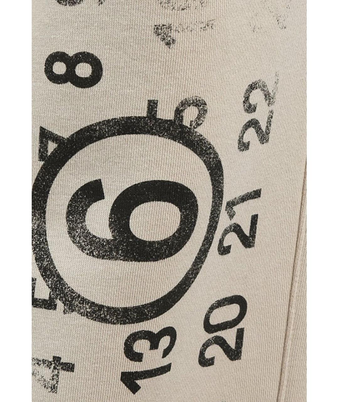 MM6 MAISON MARGIELA Бежевые хлопковые брюки широкие, фото 4