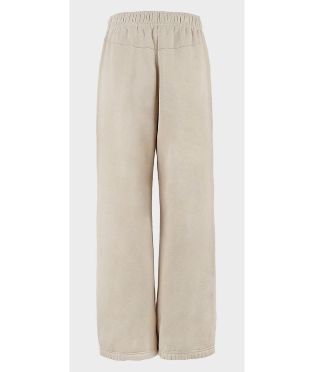 MM6 MAISON MARGIELA Бежевые хлопковые брюки широкие, фото 2