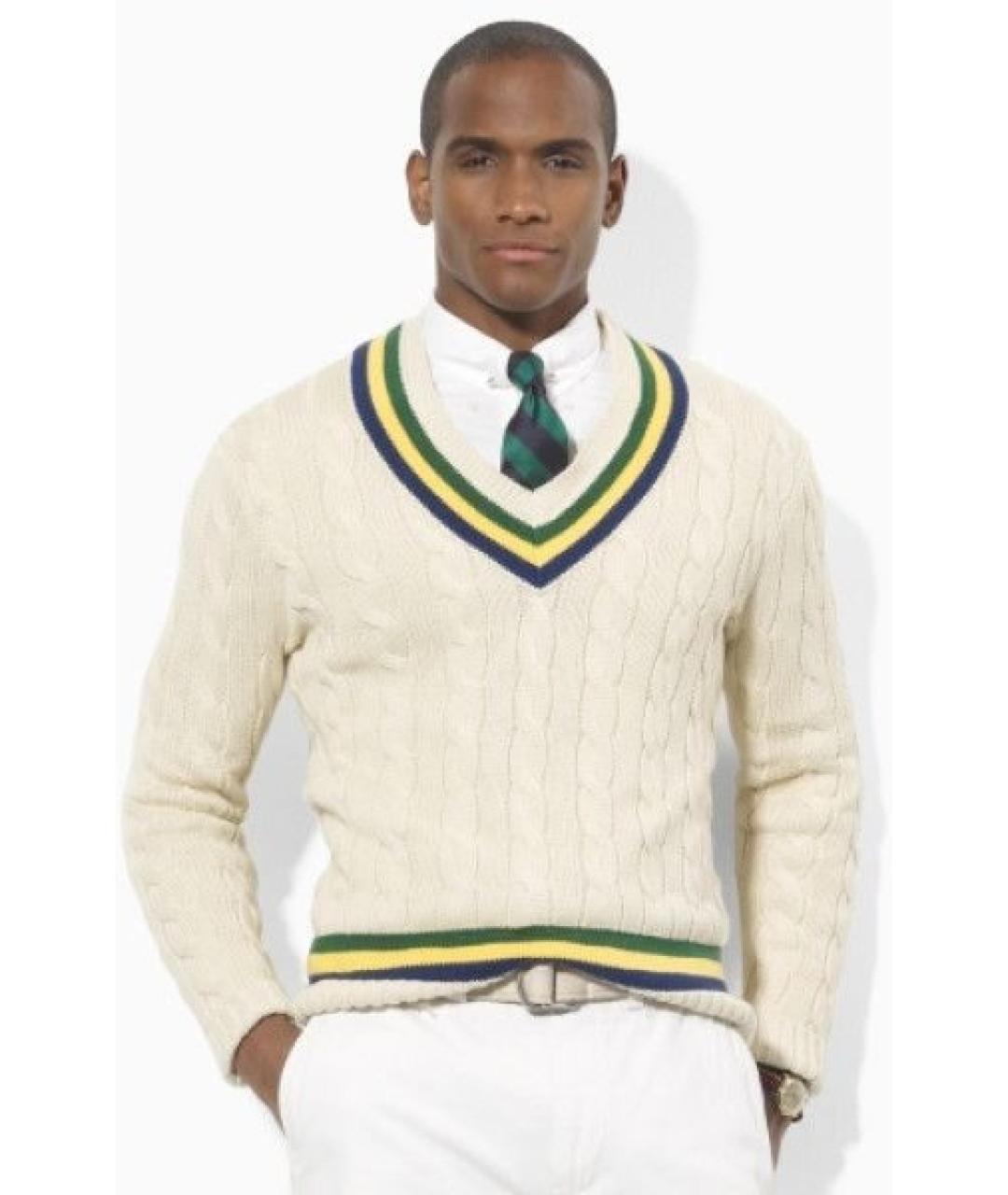 POLO RALPH LAUREN Бежевый хлопковый джемпер / свитер, фото 5