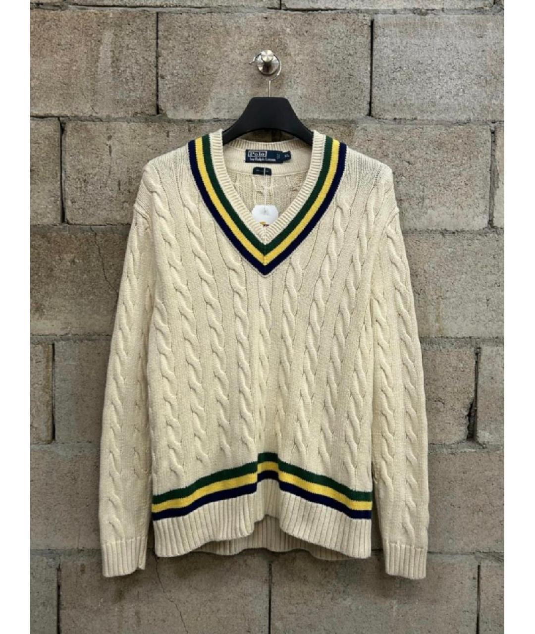 POLO RALPH LAUREN Бежевый хлопковый джемпер / свитер, фото 9