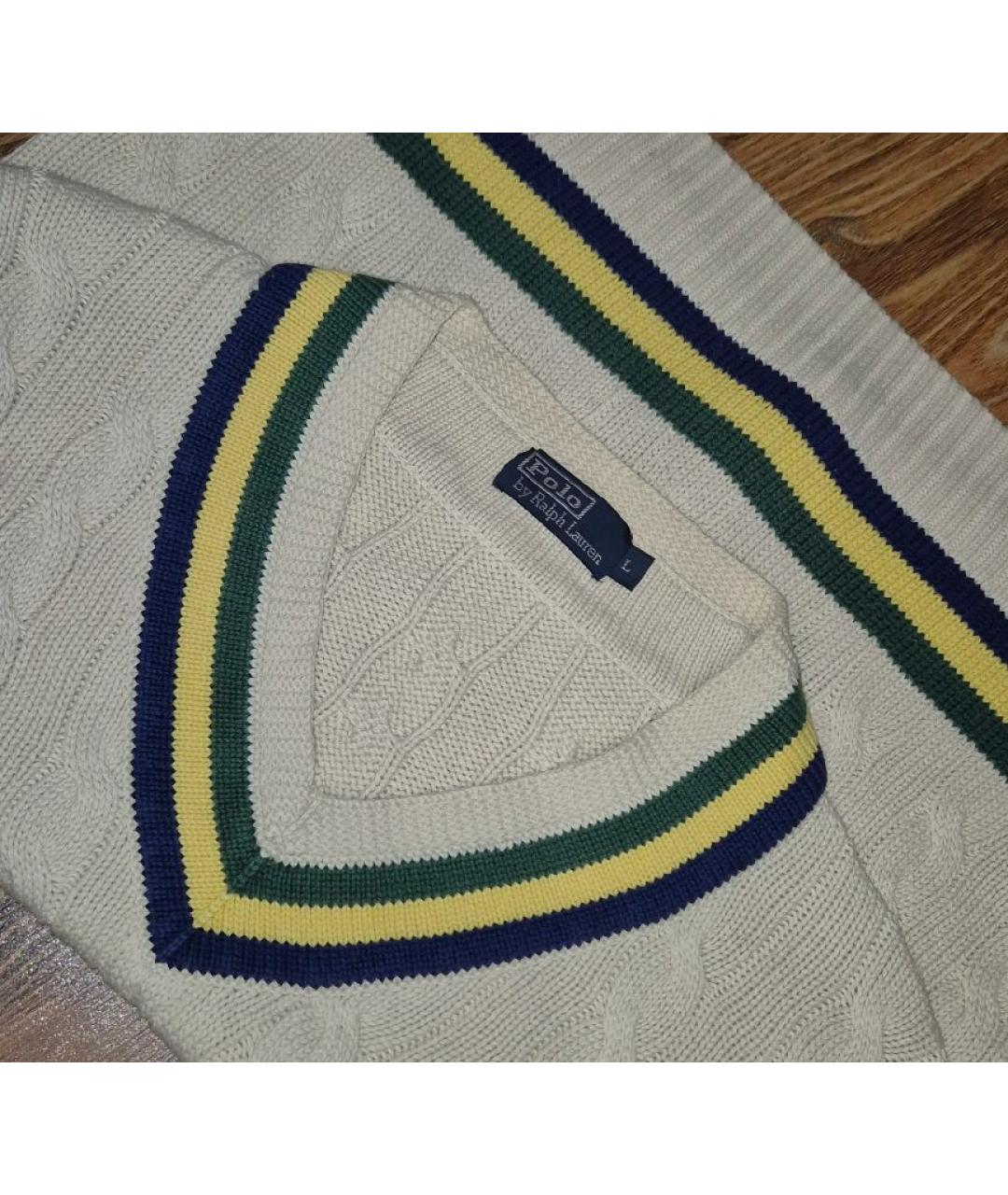 POLO RALPH LAUREN Бежевый хлопковый джемпер / свитер, фото 3
