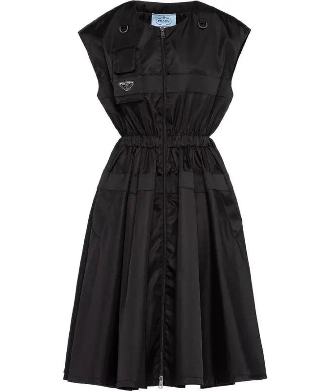 PRADA Черное полиамидовое повседневное платье, фото 1