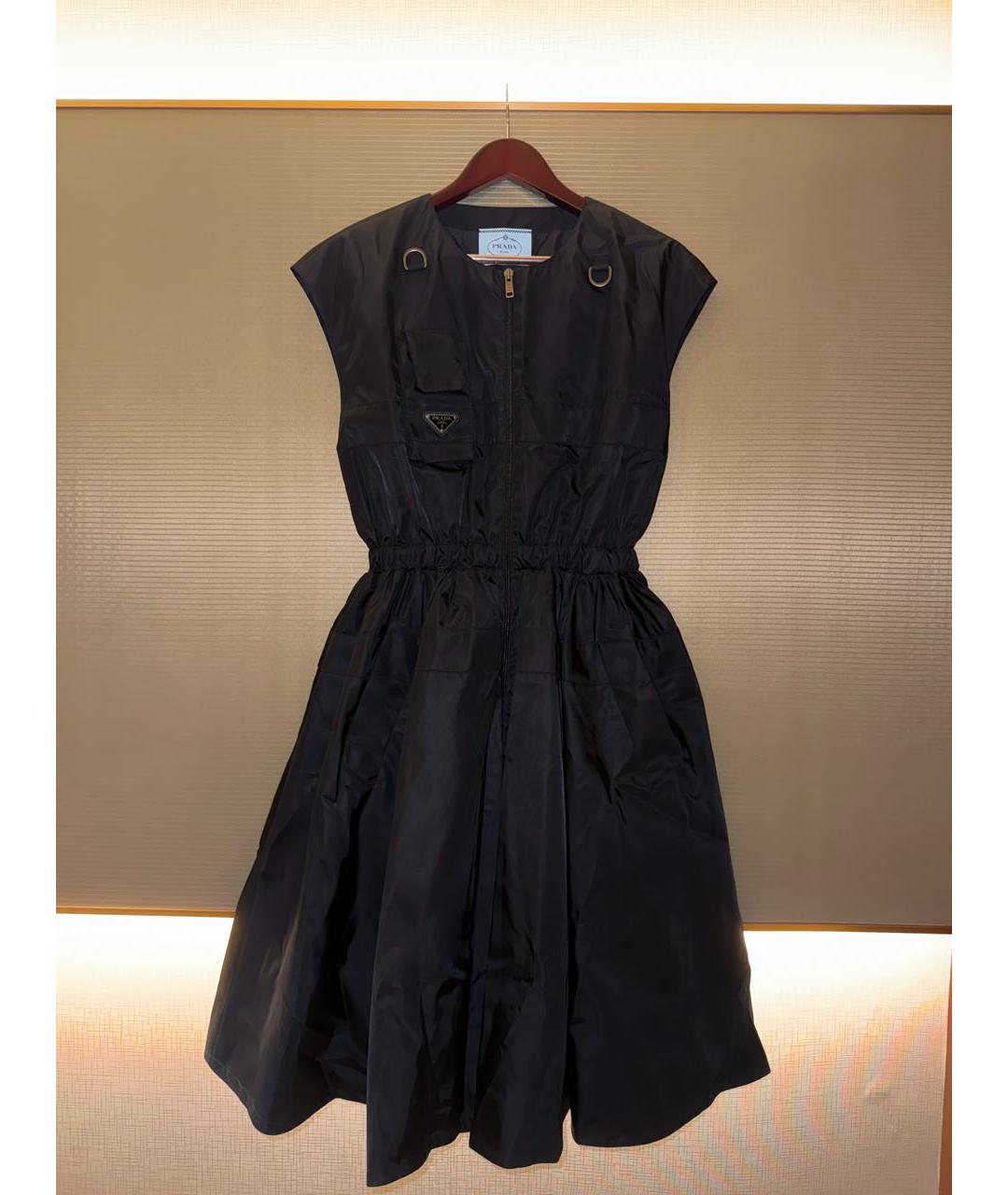 PRADA Черное полиамидовое повседневное платье, фото 2