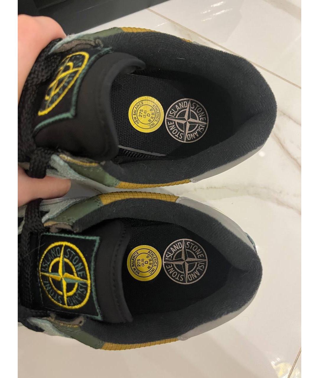STONE ISLAND Серые замшевые низкие кроссовки / кеды, фото 5