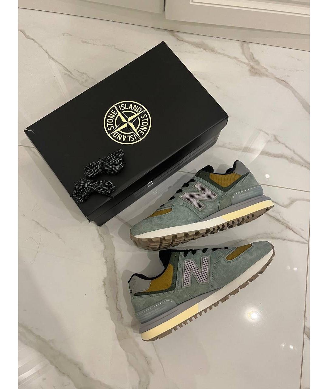 STONE ISLAND Серые замшевые низкие кроссовки / кеды, фото 3