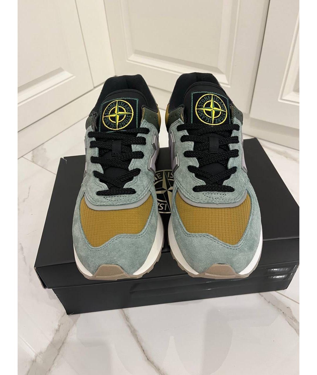 STONE ISLAND Серые замшевые низкие кроссовки / кеды, фото 2