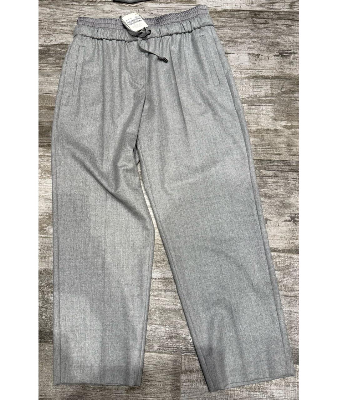 BRUNELLO CUCINELLI Серый шерстяной костюм с брюками, фото 2