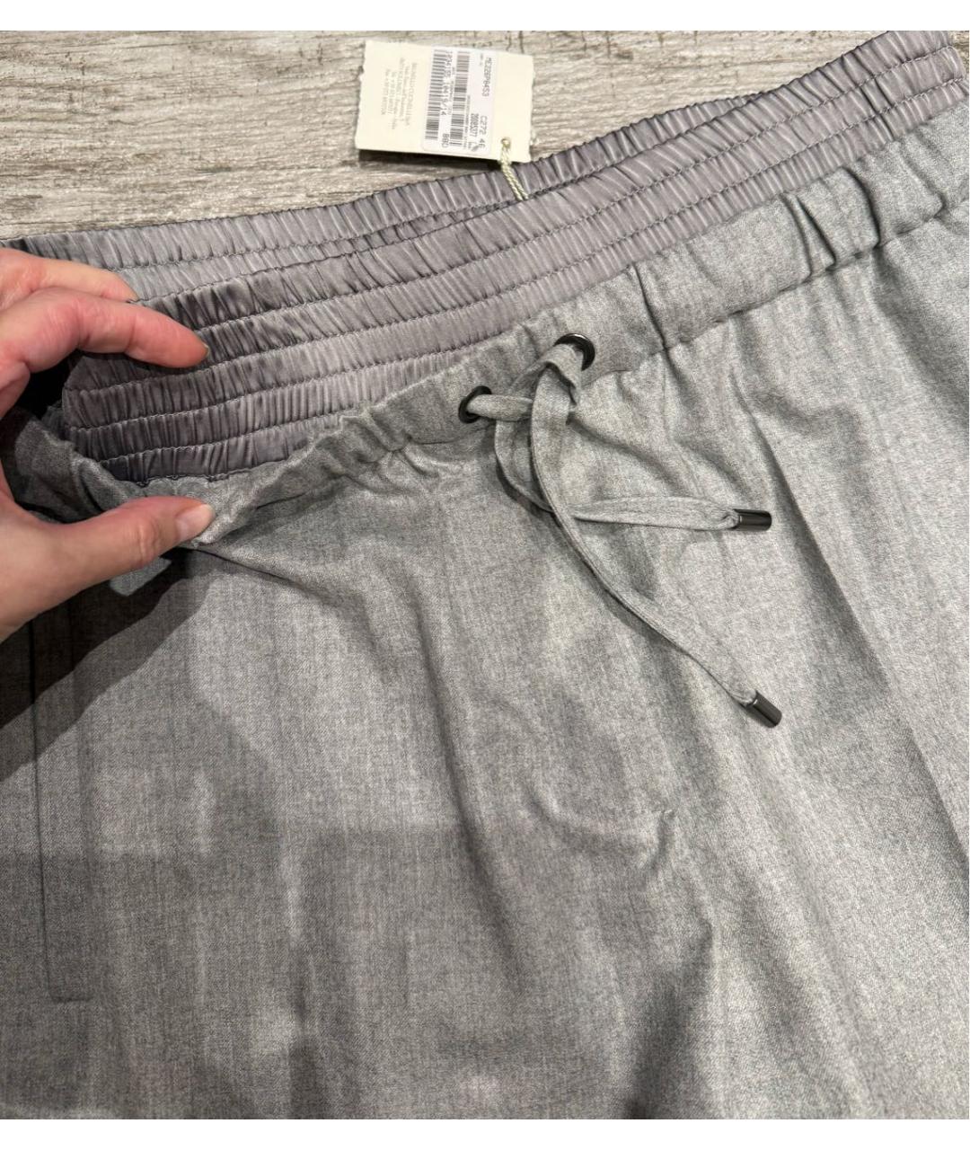 BRUNELLO CUCINELLI Серый шерстяной костюм с брюками, фото 6