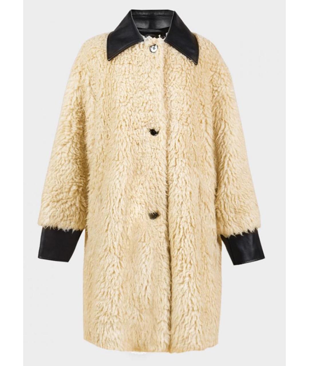 MM6 MAISON MARGIELA Бежевое полиэстеровое пальто, фото 9