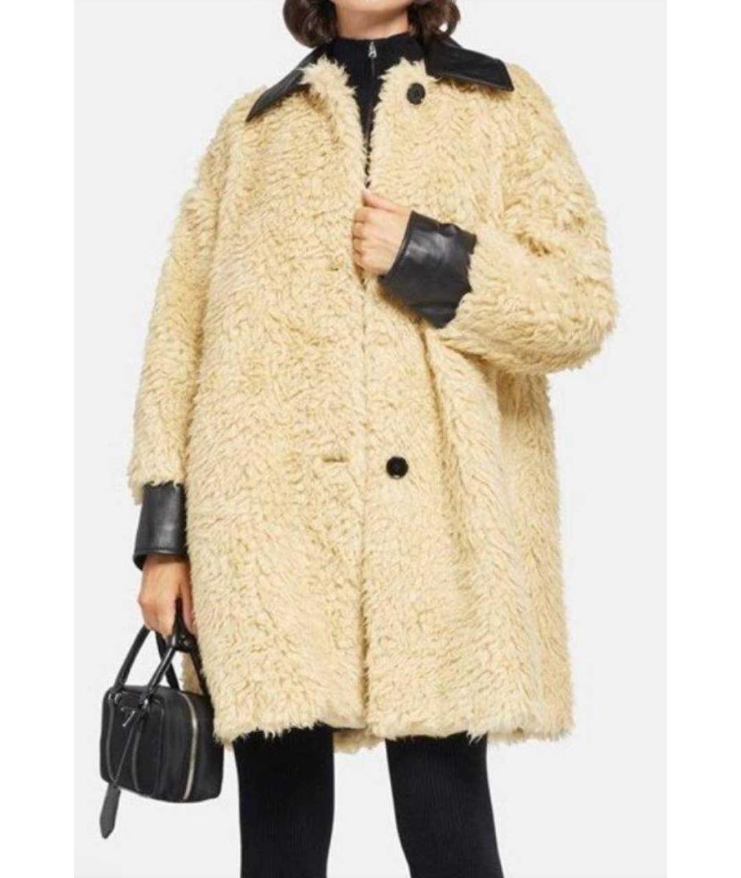 MM6 MAISON MARGIELA Бежевое полиэстеровое пальто, фото 5