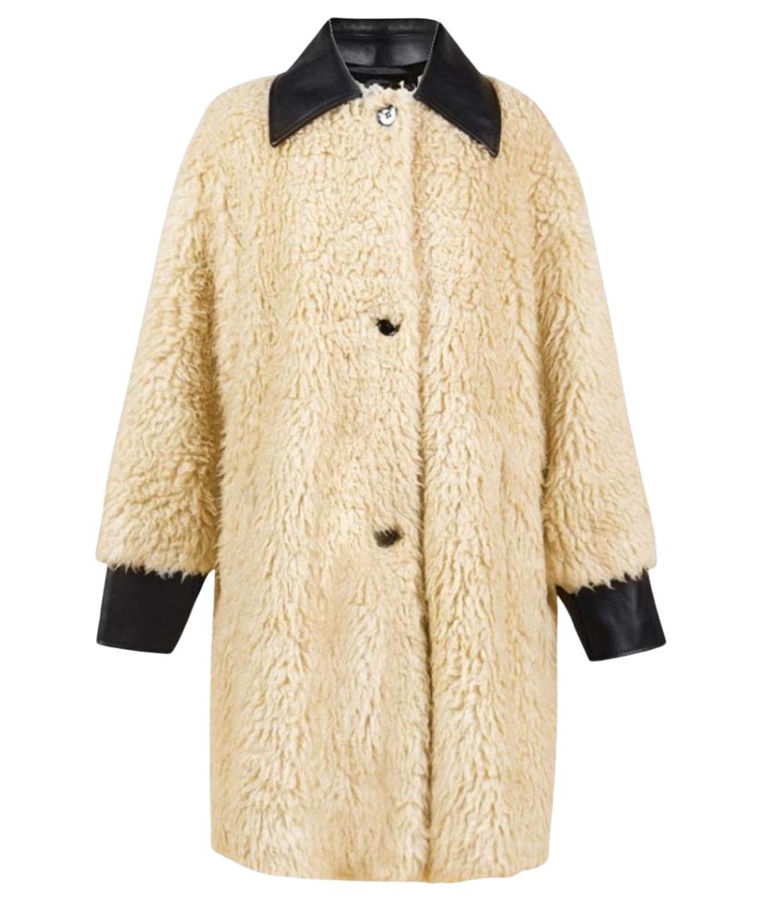 MM6 MAISON MARGIELA Бежевое полиэстеровое пальто, фото 1