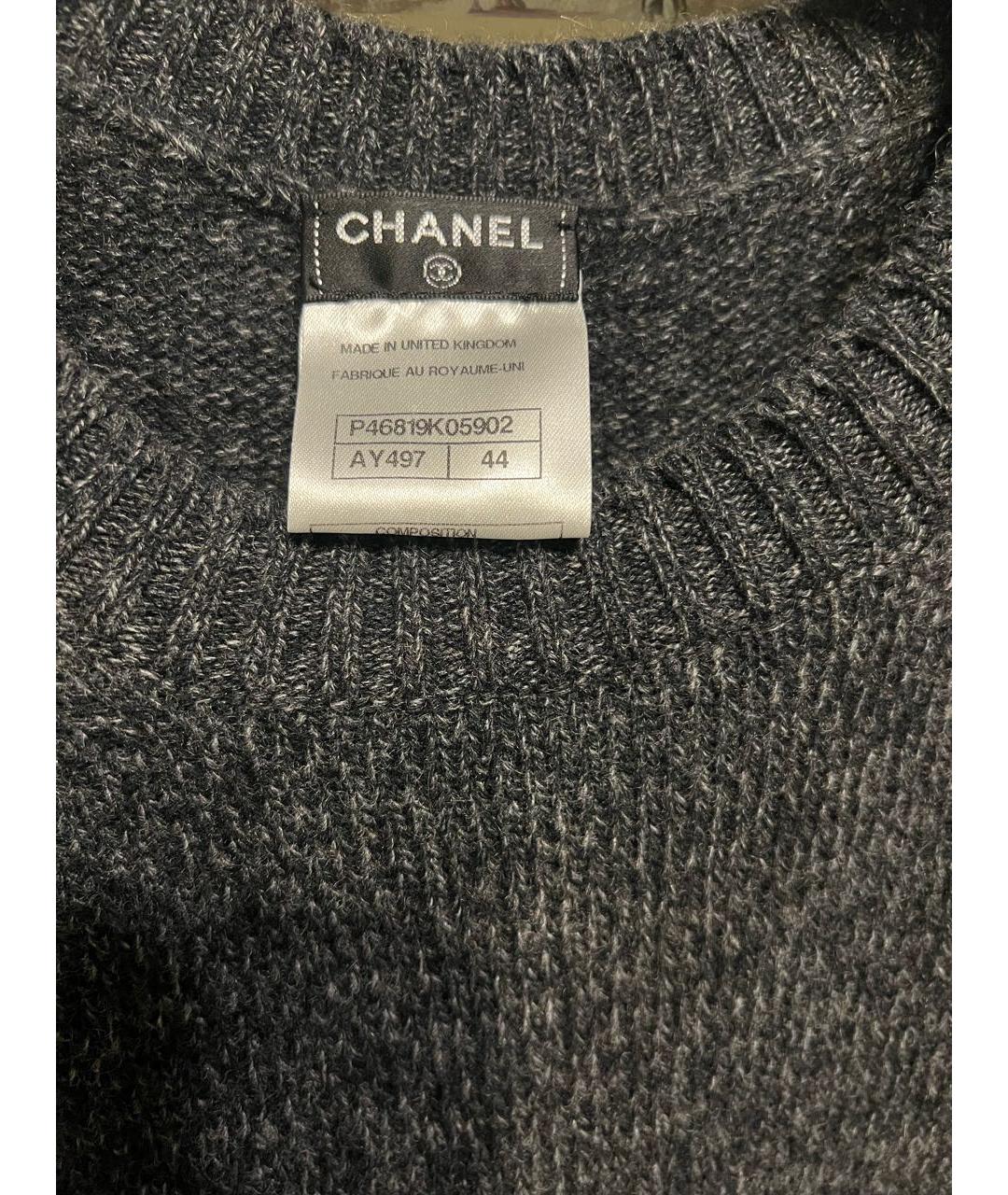 CHANEL Серый кашемировый джемпер / свитер, фото 3