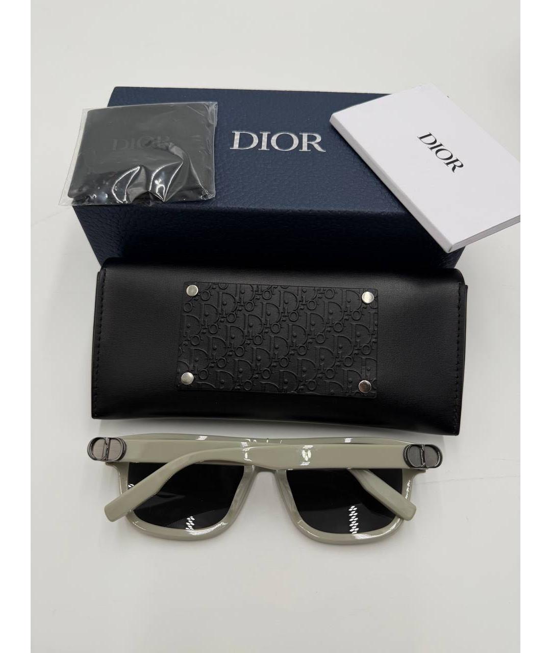 CHRISTIAN DIOR Хаки пластиковые солнцезащитные очки, фото 6