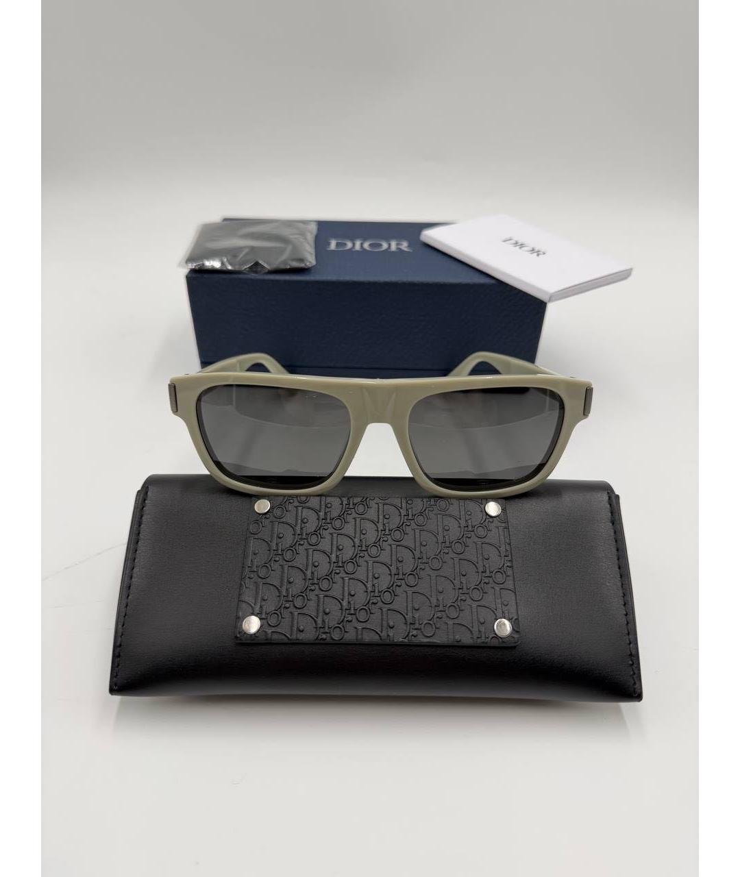 CHRISTIAN DIOR Хаки пластиковые солнцезащитные очки, фото 8