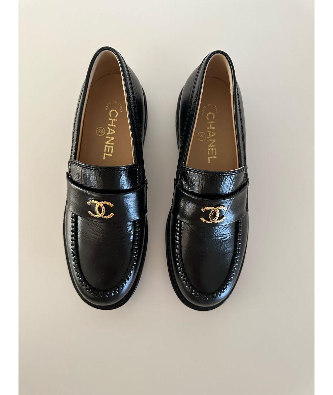 CHANEL Черные кожаные лоферы, фото 2